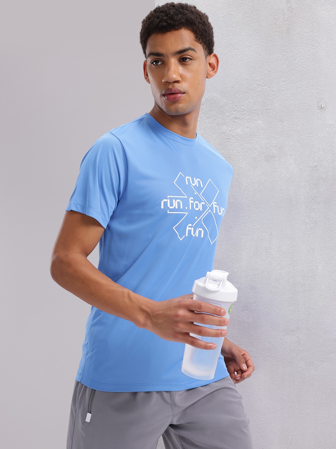 

HRX by Hrithik Roshan Brand Logo Print Rapid-Dry Running T-shirt, Blue