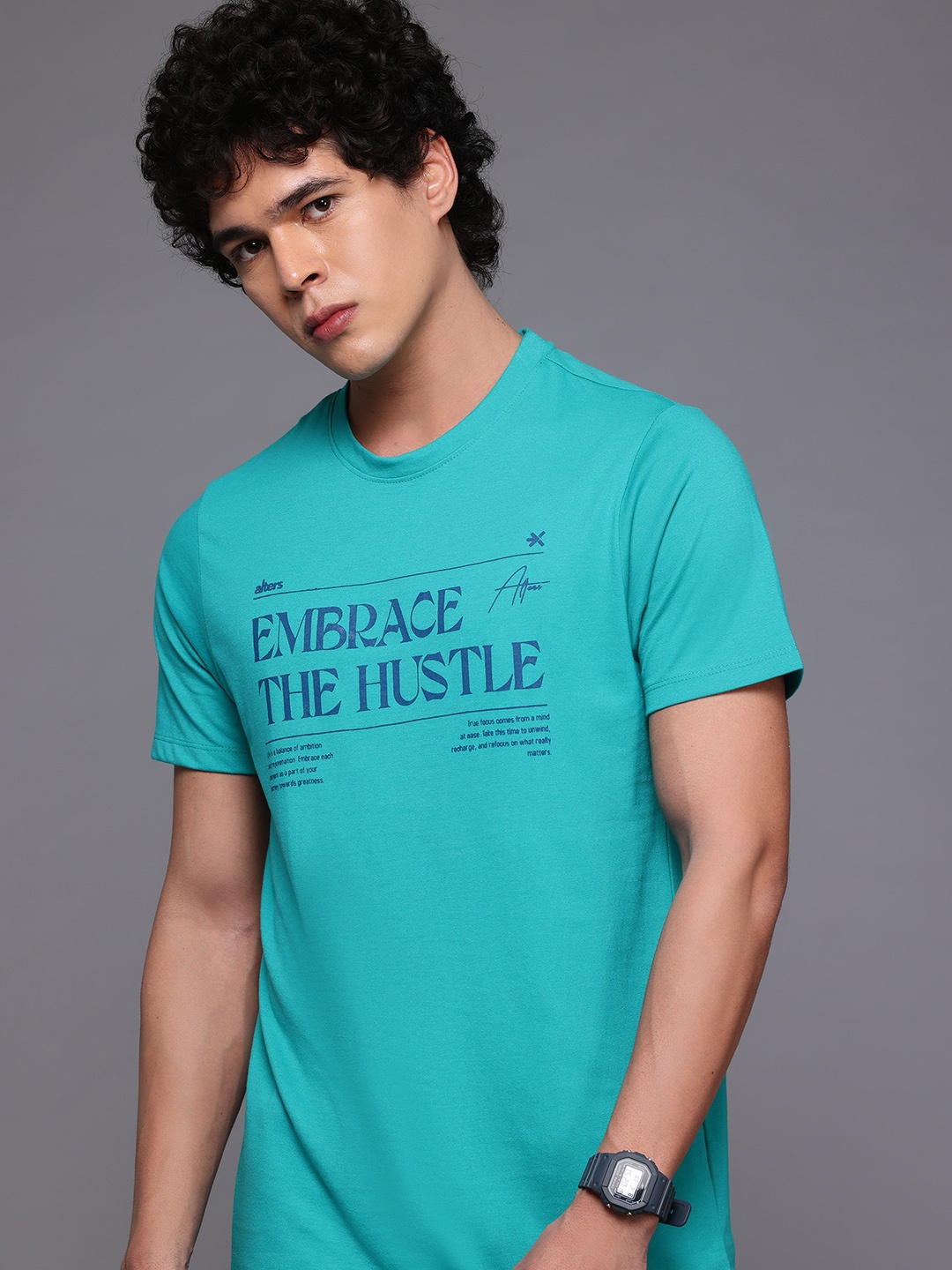 

HRX by Hrithik Roshan Men Typography Printed T-shirt, Blue