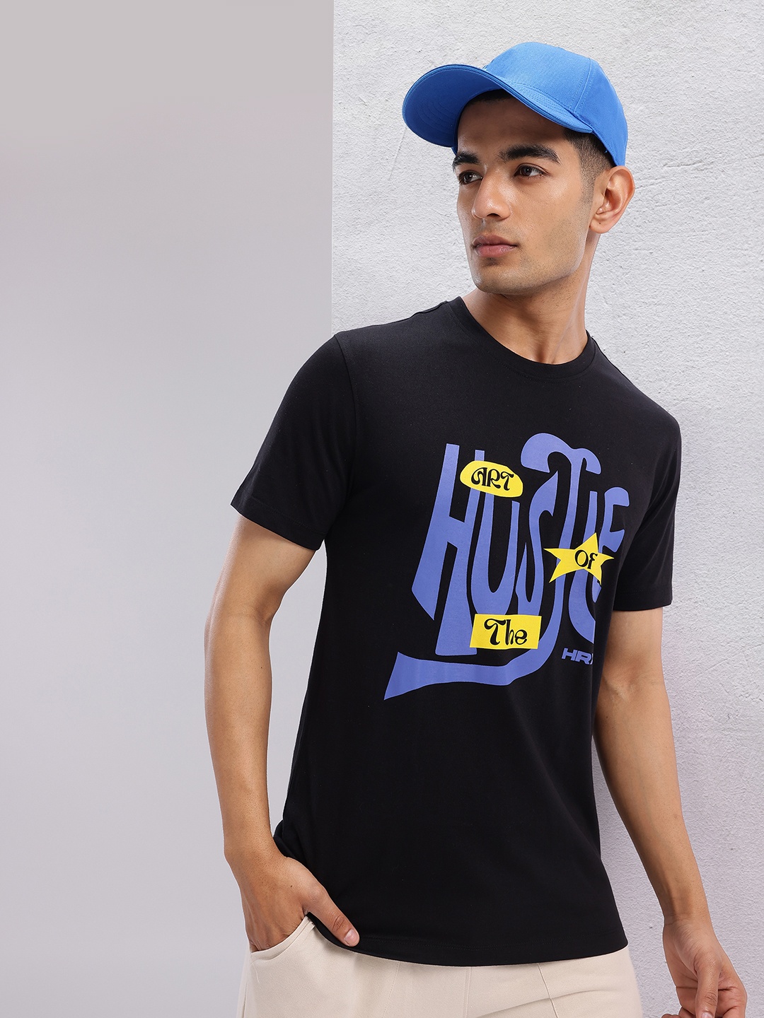 

HRX by Hrithik Roshan Typography Printed T-shirt, Black