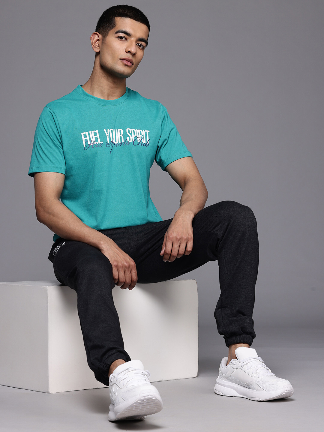 

HRX by Hrithik Roshan Round Neck Typography Print Lifestyle T-shirt, Blue