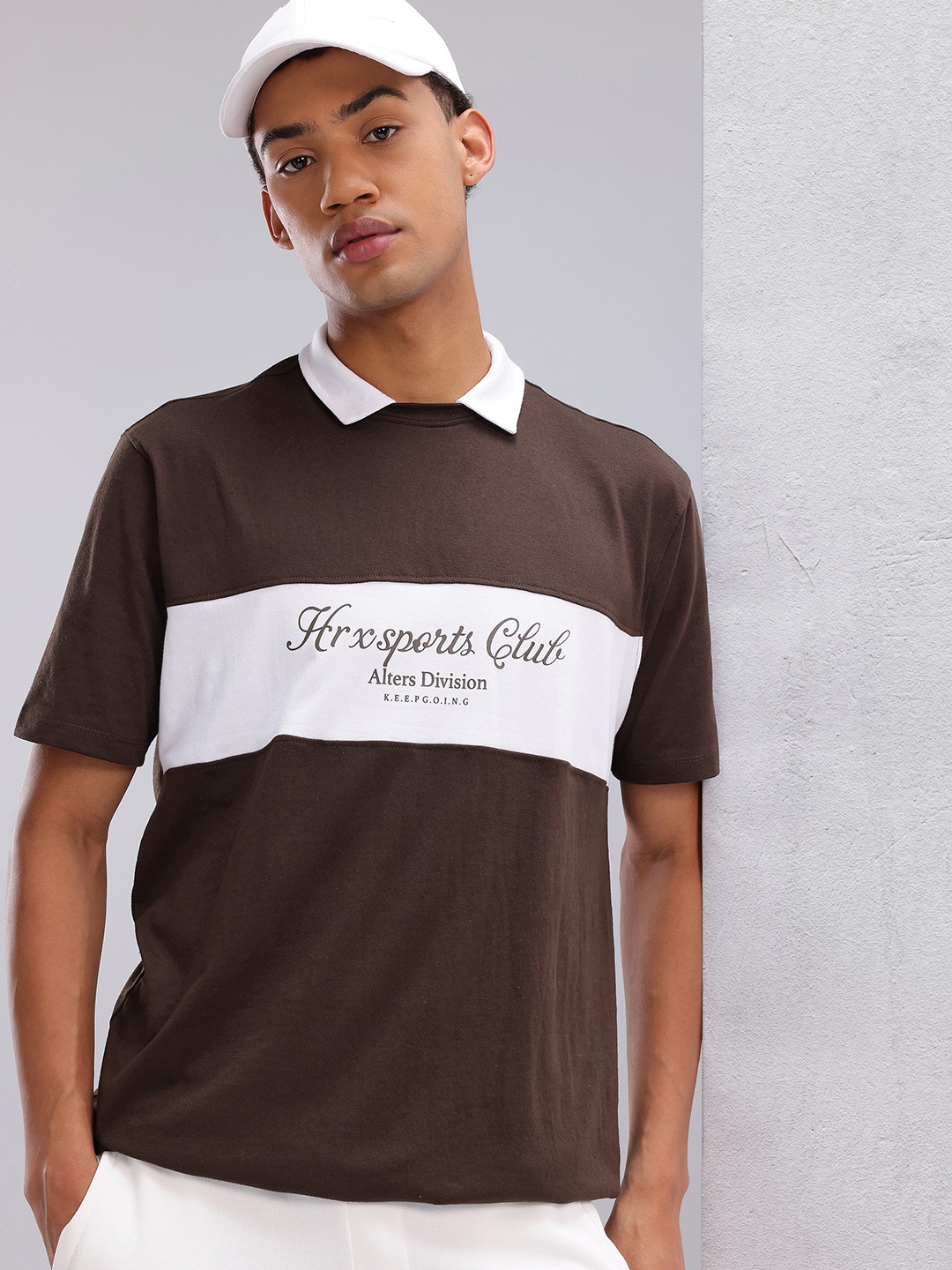 

HRX by Hrithik Roshan Colourblocked Polo Collar T-shirt, Brown