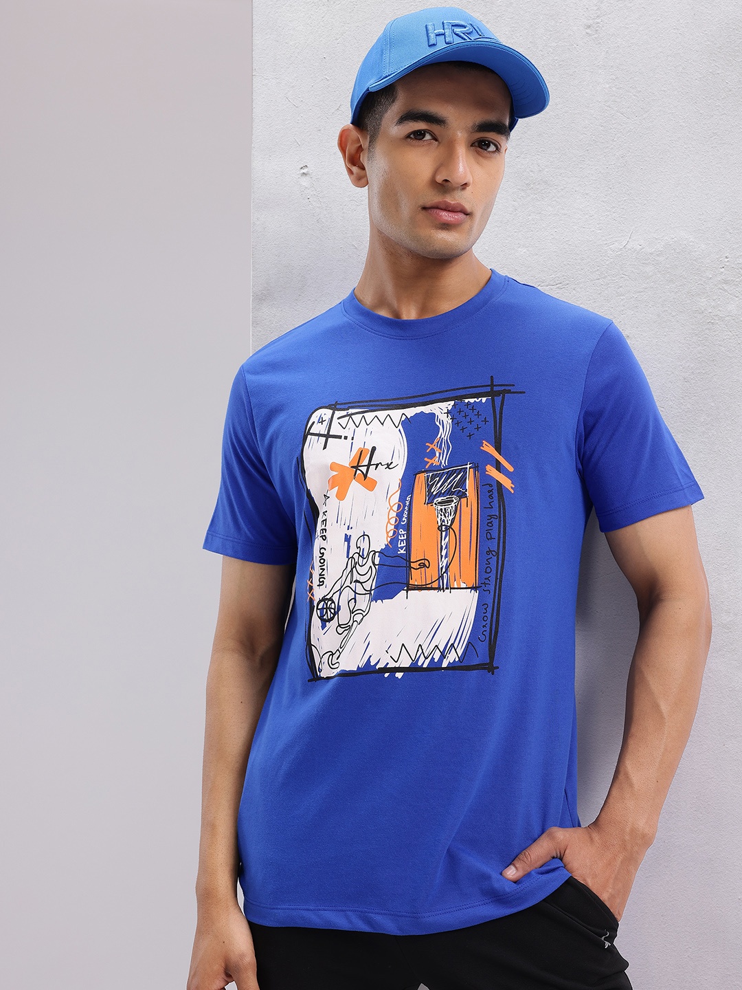 

HRX by Hrithik Roshan Printed Lifestyle T-shirt, Blue