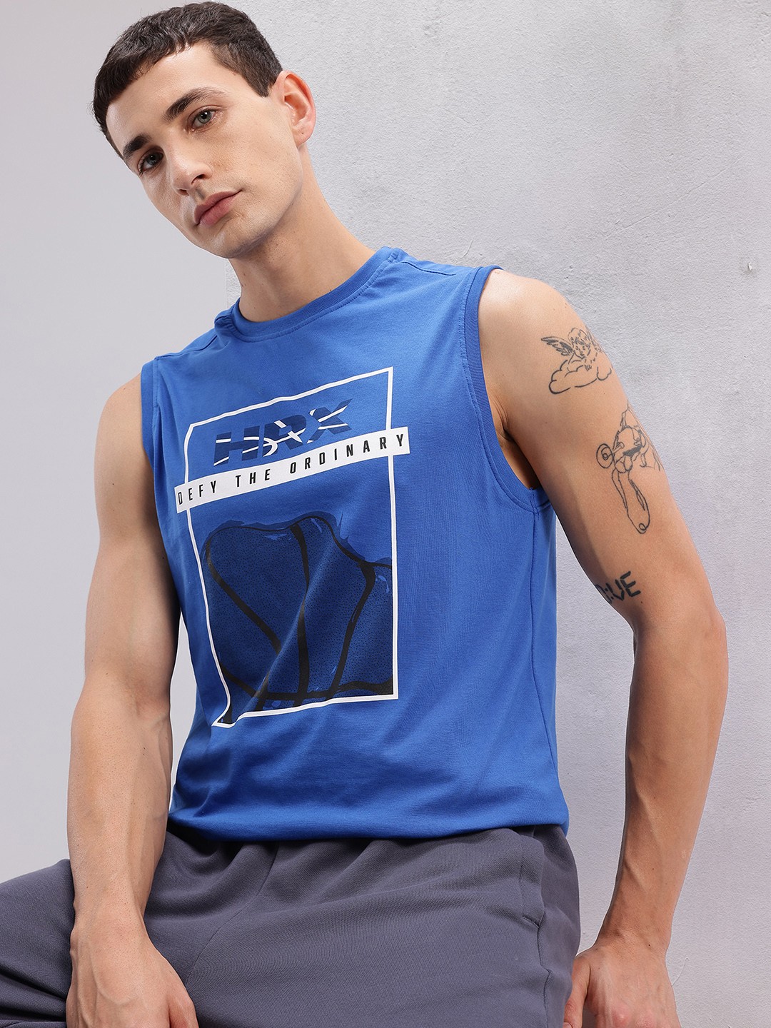 

HRX by Hrithik Roshan Typography Printed Lifestyle T-shirt, Blue