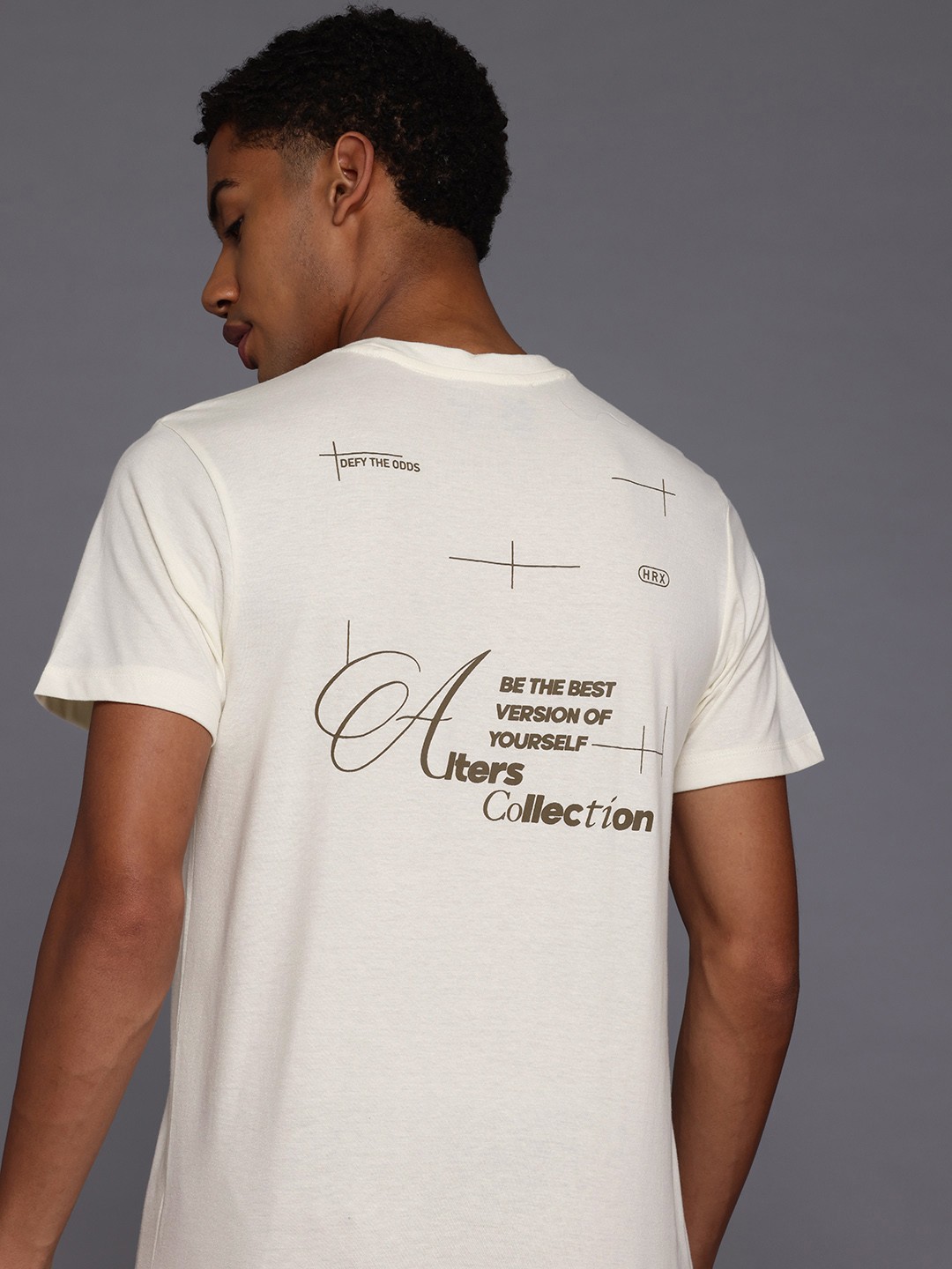 

HRX by Hrithik Roshan Lifestyle Typography Printed T-shirt, Off white