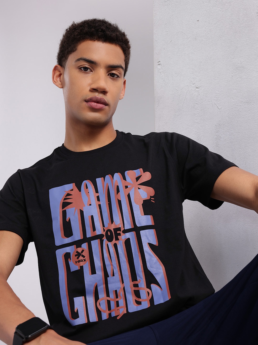 

HRX by Hrithik Roshan Typography Printed T-shirt, Black