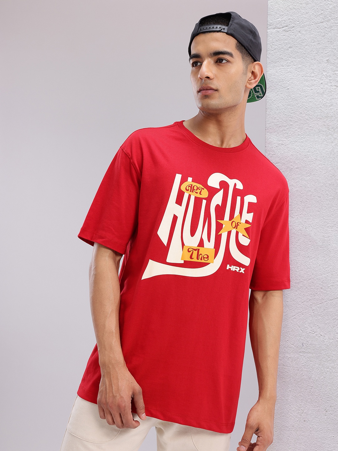 

HRX by Hrithik Roshan Typography Printed T-shirt, Red