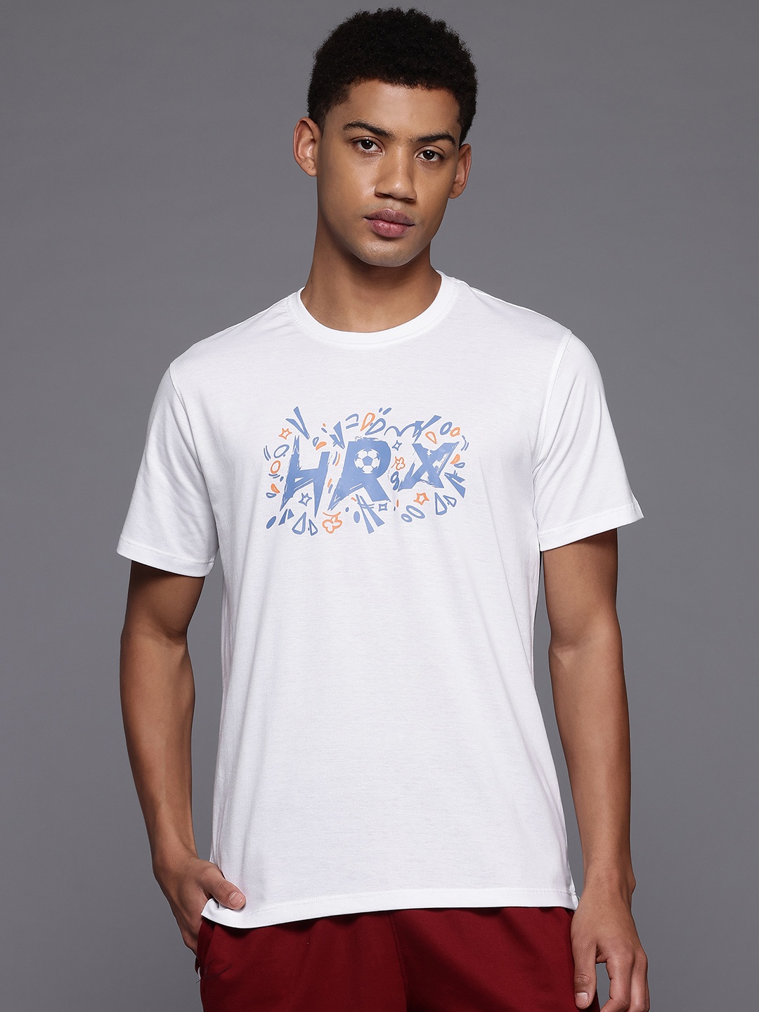 

HRX by Hrithik Roshan Men Brand Logo Printed T-shirt, White