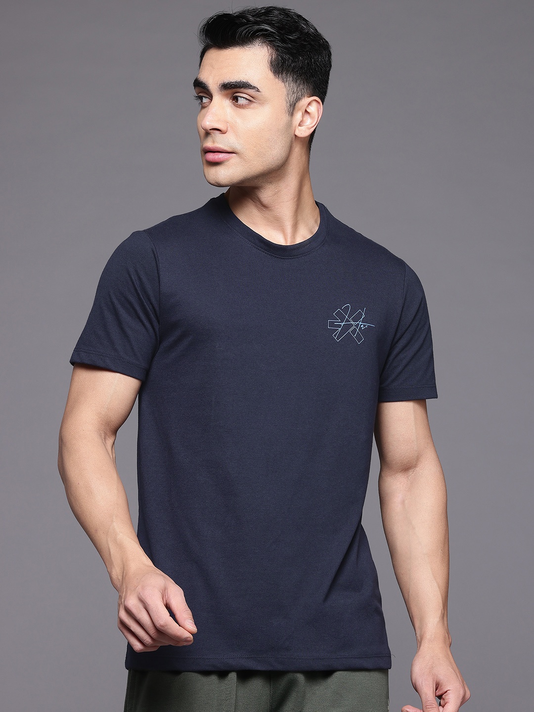 

HRX by Hrithik Roshan Placement Print Lifestyle T-shirt, Navy blue