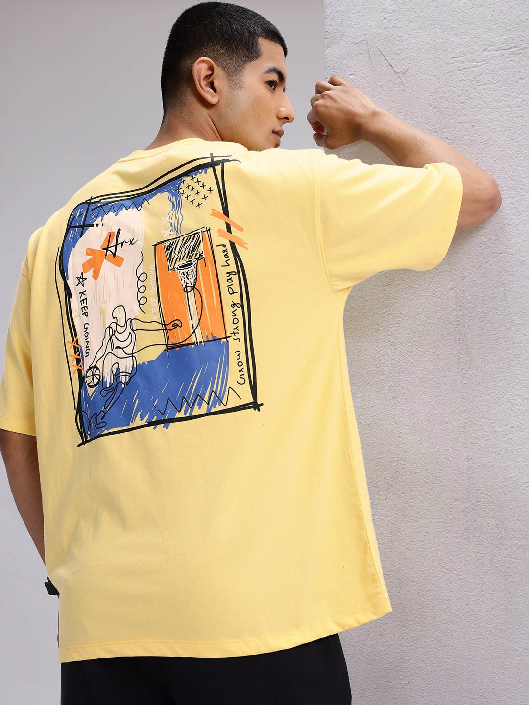 

HRX by Hrithik Roshan Printed Relaxed Lifestyle T-shirt, Yellow