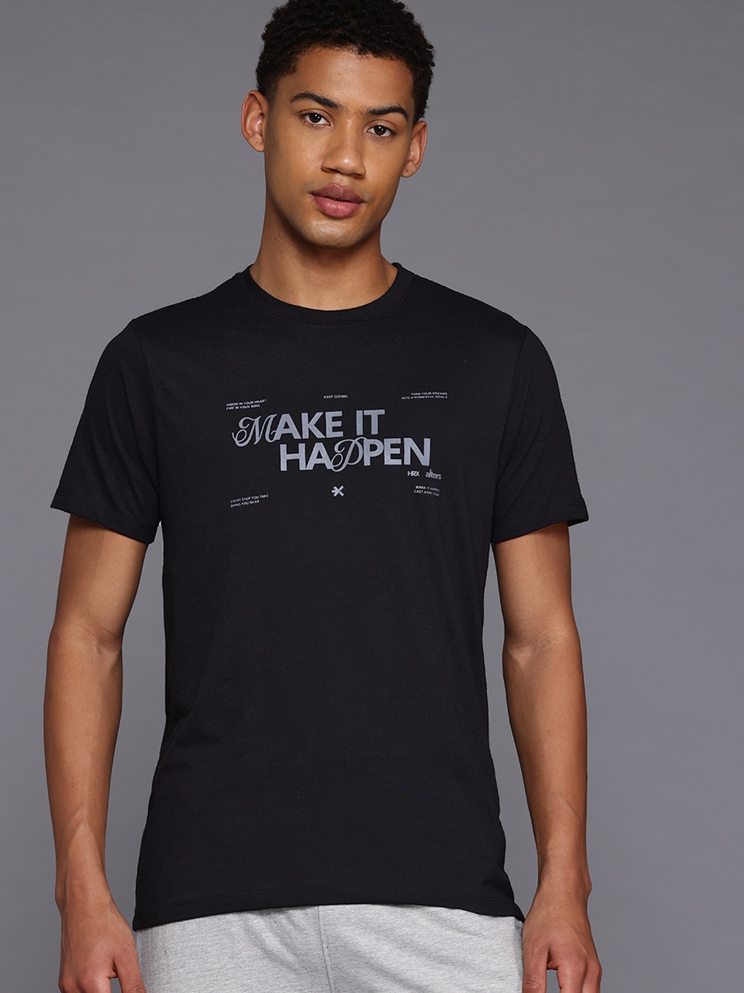 

HRX by Hrithik Roshan Lifestyle Typography Print T-shirt, Black