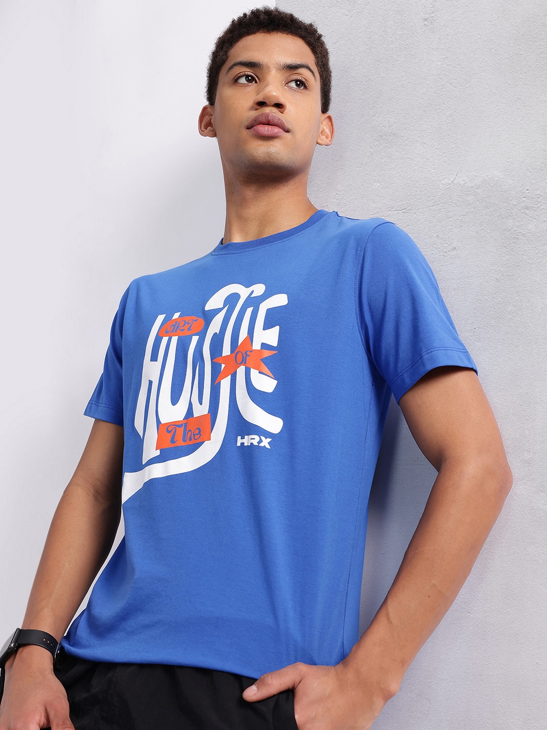 

HRX by Hrithik Roshan Typography Printed T-shirt, Blue
