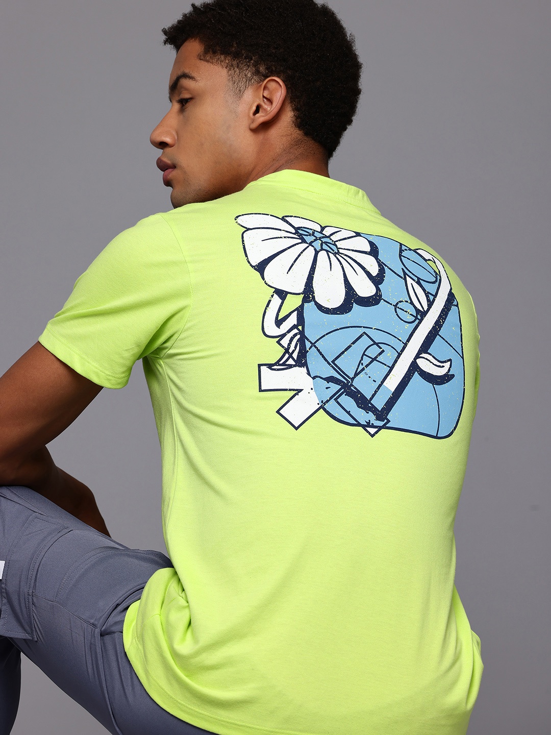 

HRX by Hrithik Roshan Graphic Print Regular Fit Lifestyle T-shirt, Fluorescent green
