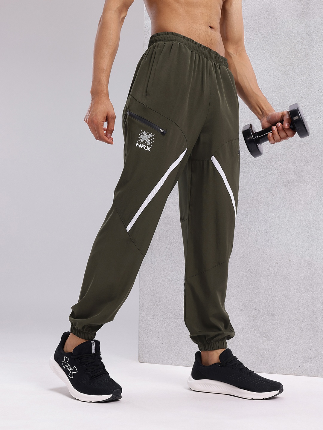 

HRX by Hrithik Roshan Men Rapid-Dry Training Joggers, Olive