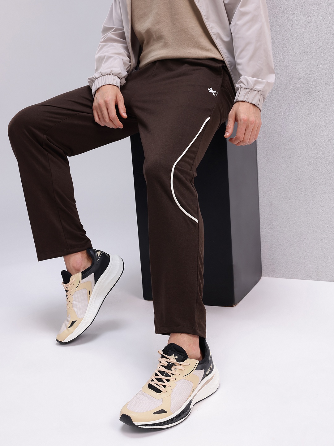 

HRX by Hrithik Roshan Men Brand Logo Detail Regular Fit Lifestyle Track Pants, Brown