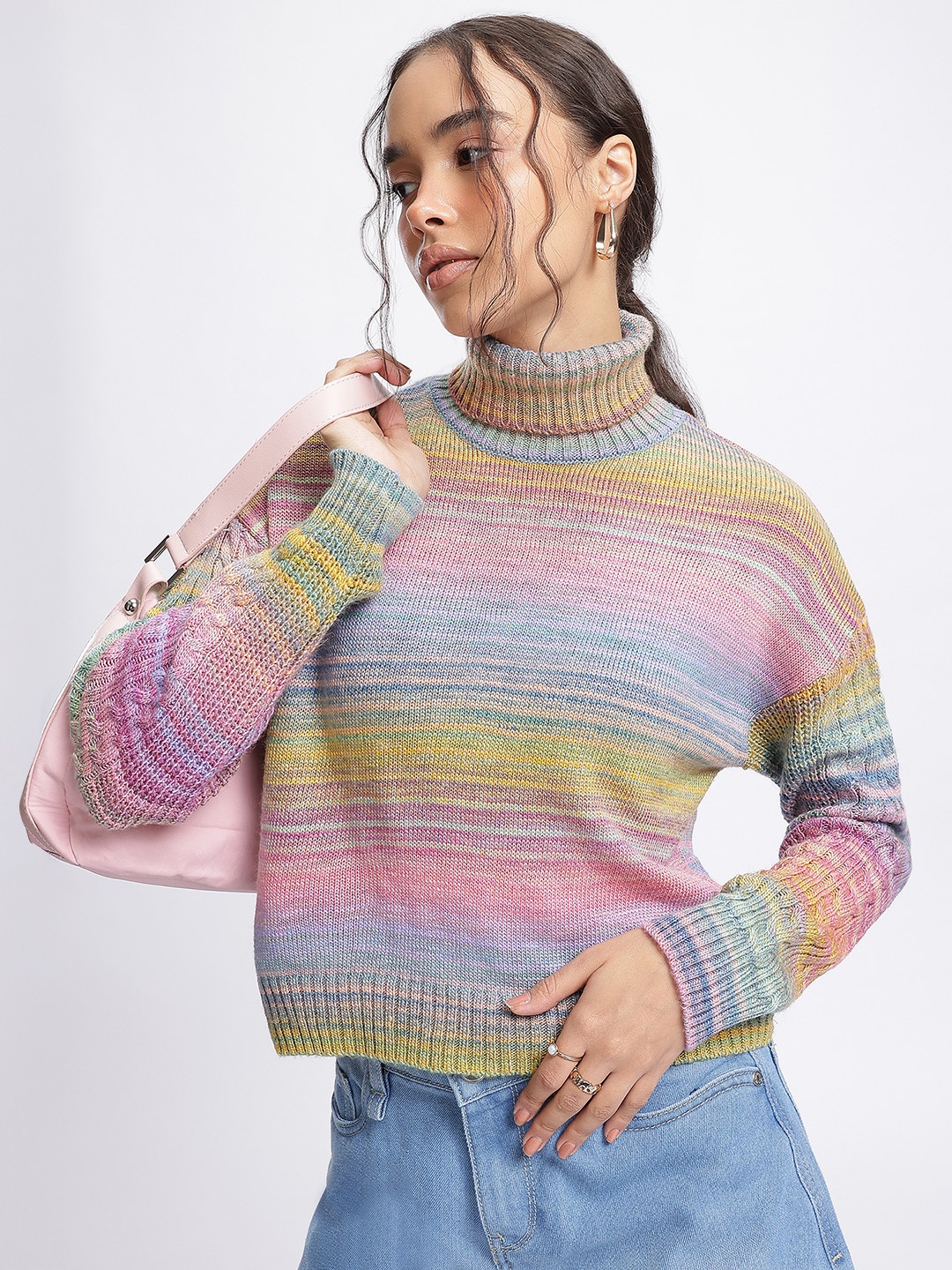 

glitchez Snuggly Star Turtleneck Pullover, Multi