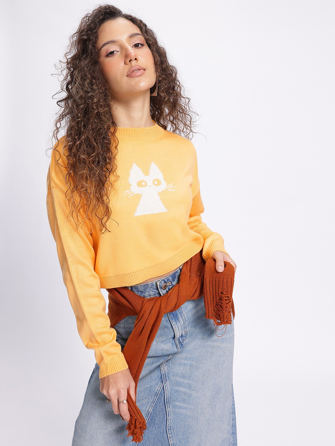 

glitchez Urban Knit Conversational Sweater, Yellow