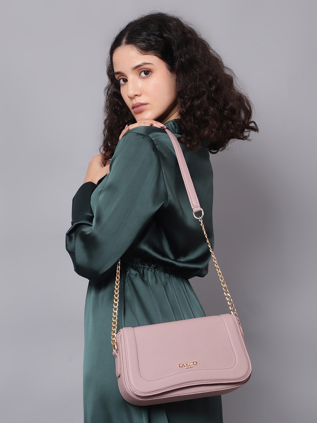 

Carlton London Textured Swagger Handheld Bag, Purple