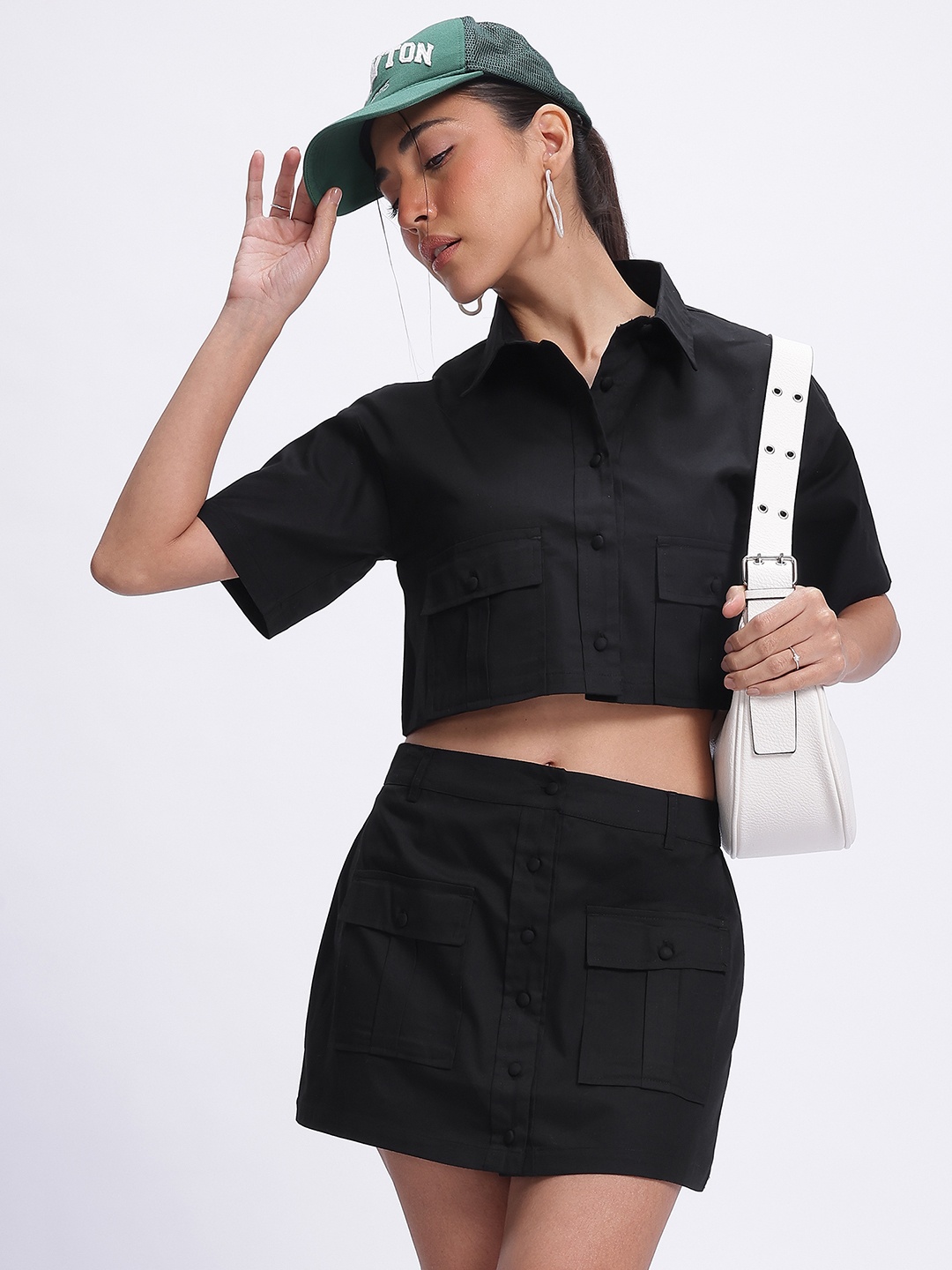 

glitchez Cropped & Chic Boxy Co-Ords, Black