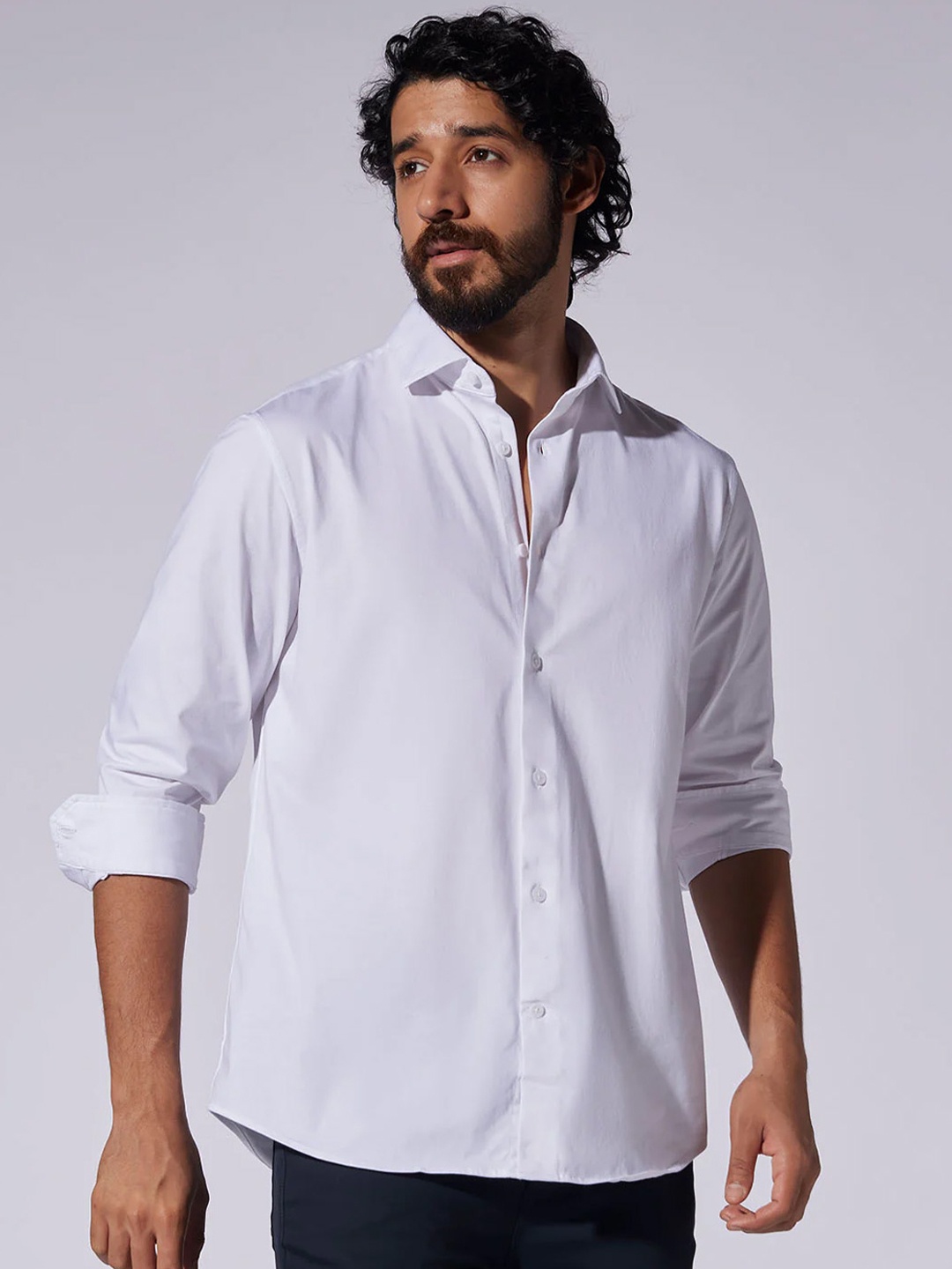 

Bombay Shirt Company Men Tailored Fit Opaque Casual Cotton Shirts, White