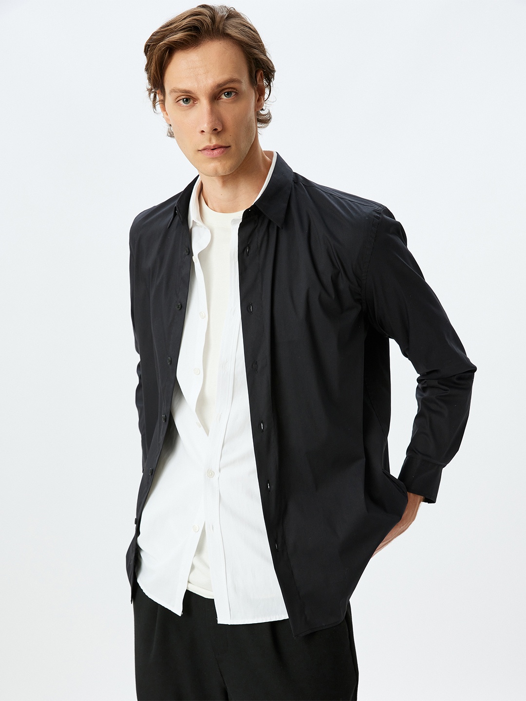 

Koton Men Opaque Casual Shirt, Black