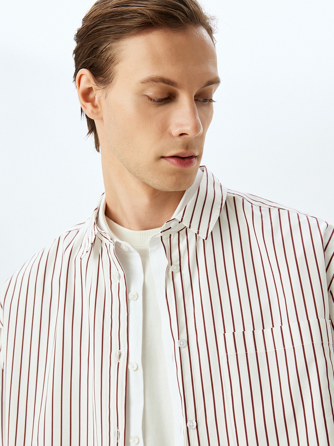 

Koton Men Opaque Striped Casual Shirt, Red