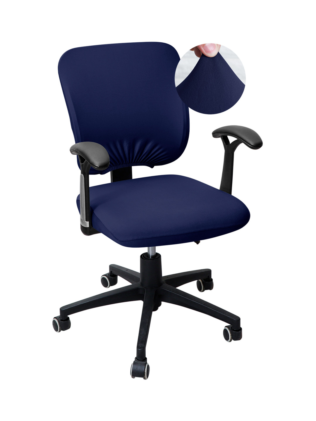 

HOKIPO Navy Blue 140 GSM Stretchable Office Chair Cover