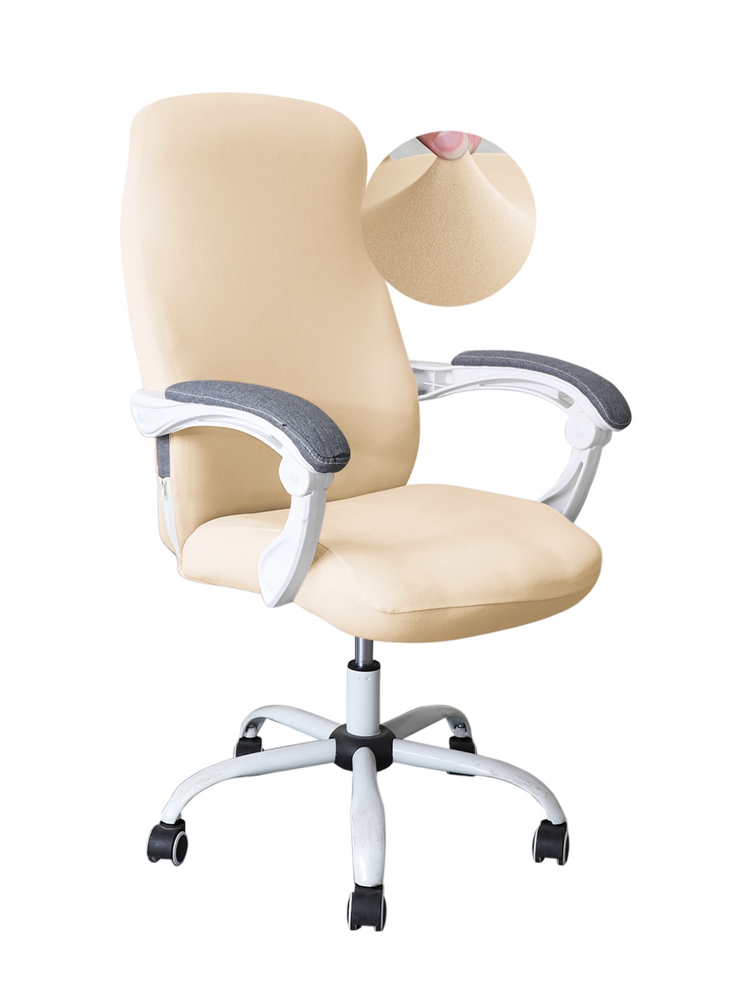 

HOKIPO Beige 140 GSM Stretchable Office Chair Cover