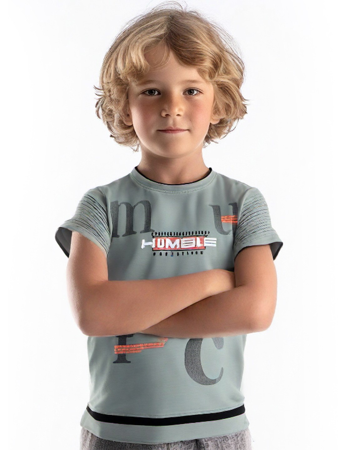 

MashUp Boys Typography Printed Applique T-shirt, Green
