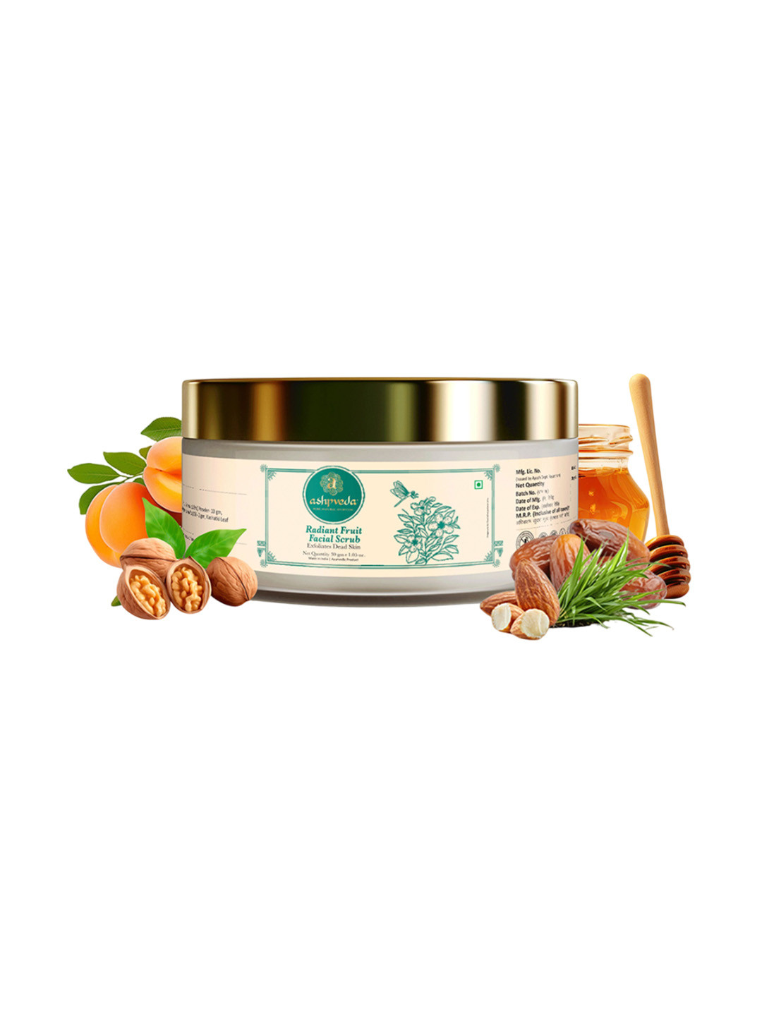 

ASHPVEDA Radiant Fruit Facial Scrub To Exfoliates Dead Skin - 30 g, Off white