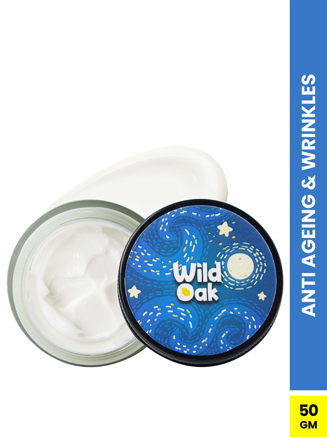 

Wild Oak Vitamin A Anti-Aging Night Cream for Fine Lines, Wrinkles & Dark Spots - 50g, White