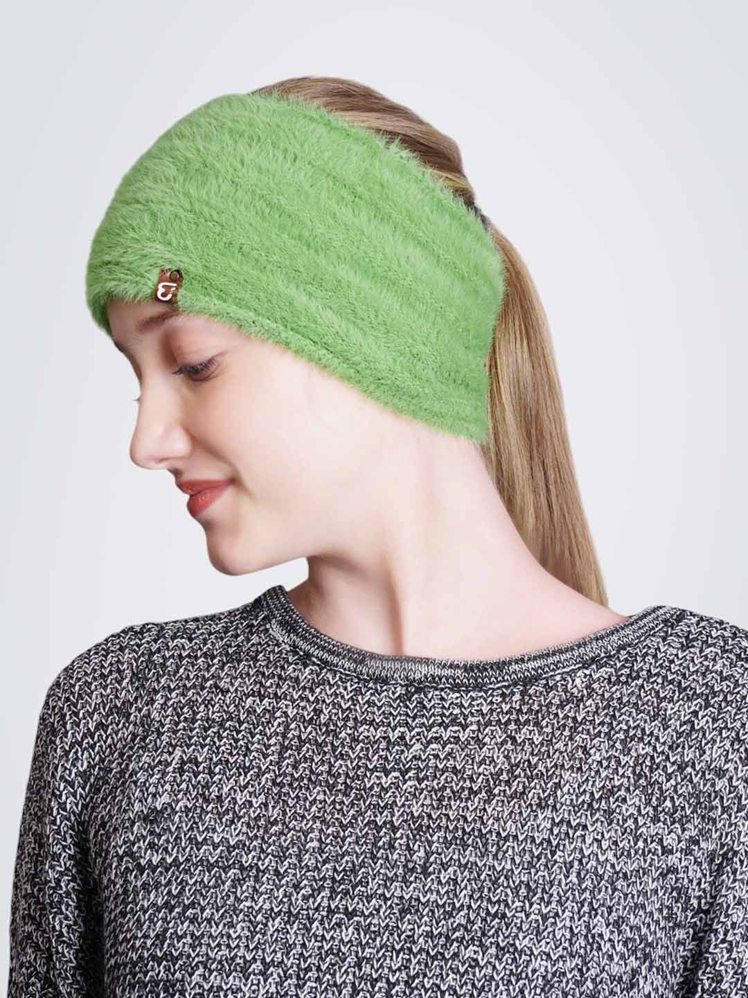 

Bharatasya Women Knitted Warm Chill Wrap Headband, Green