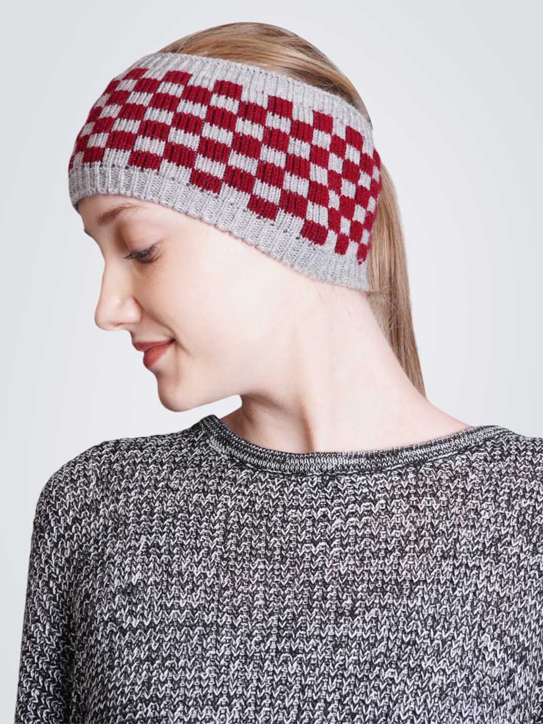 

Bharatasya Women Printed Winter Warm Bandana Headband, Maroon