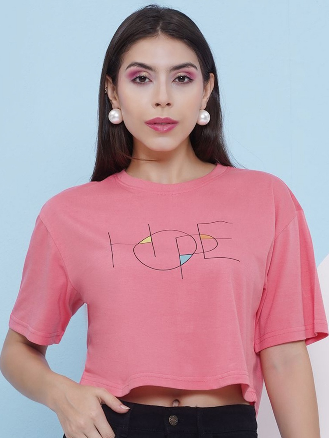 

PUELLA Women Printed T-shirt, Pink