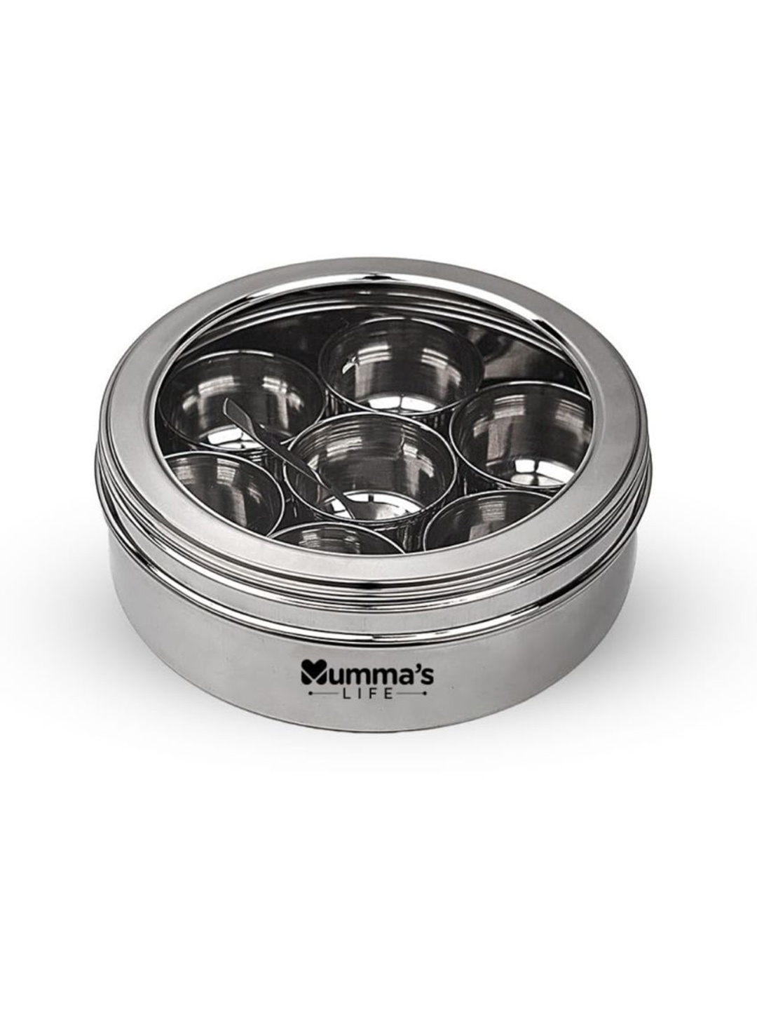 

Mumma's Life Silver-Toned Stainless Steel Easy to Clean Spice Box