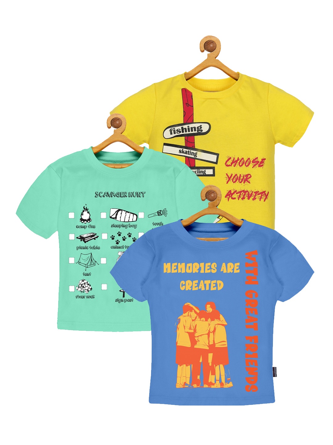 

KiddoPanti Boys 3 Printed Applique T-shirt, Yellow