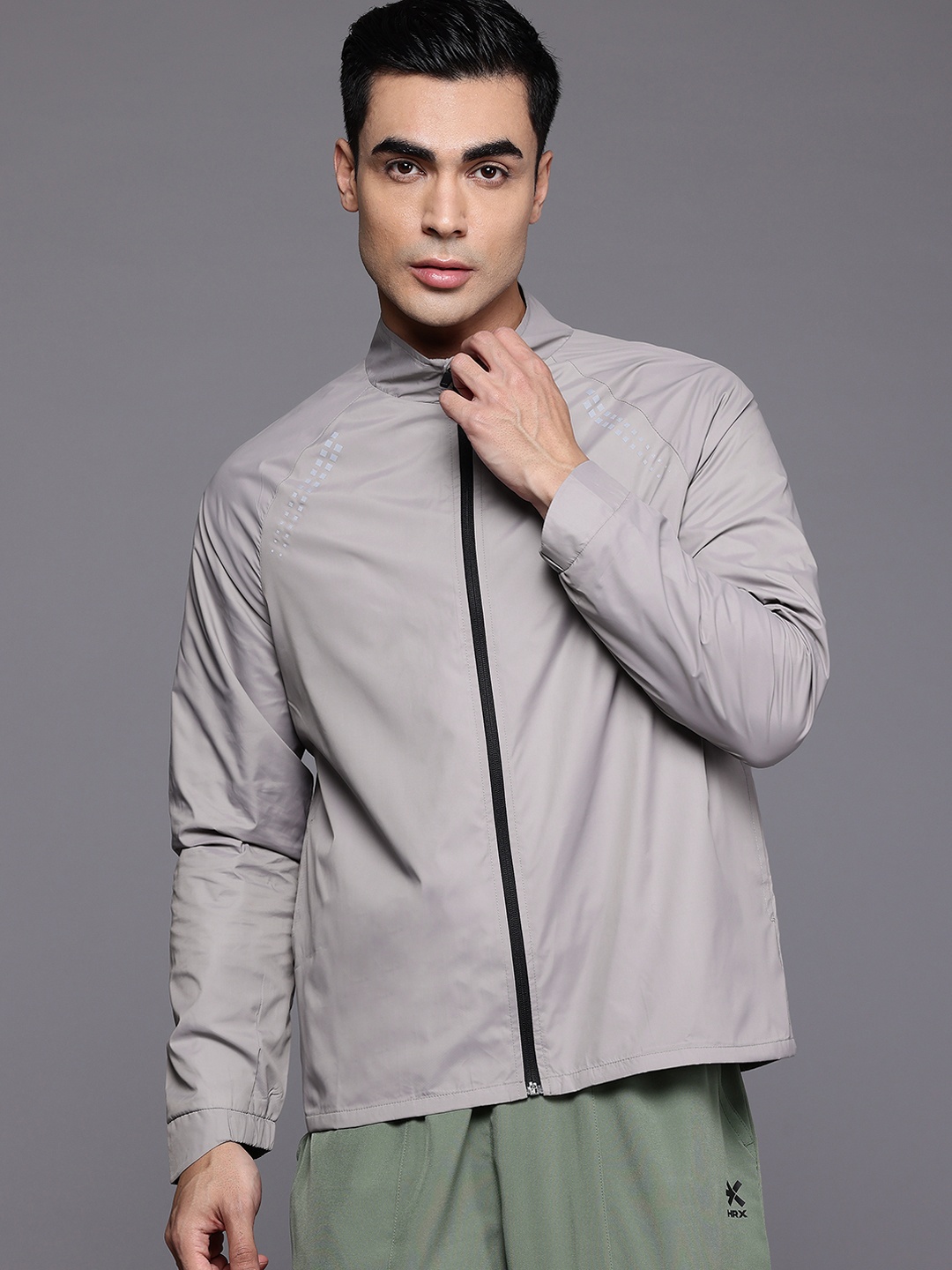 

HRX by Hrithik Roshan Men Windcheater Training or Gym Sporty Jacket, Grey