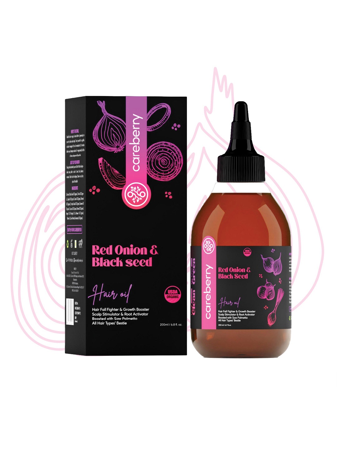

careberry Organic Red Onion & Black Seed Hair Growth Oil - 200 ml