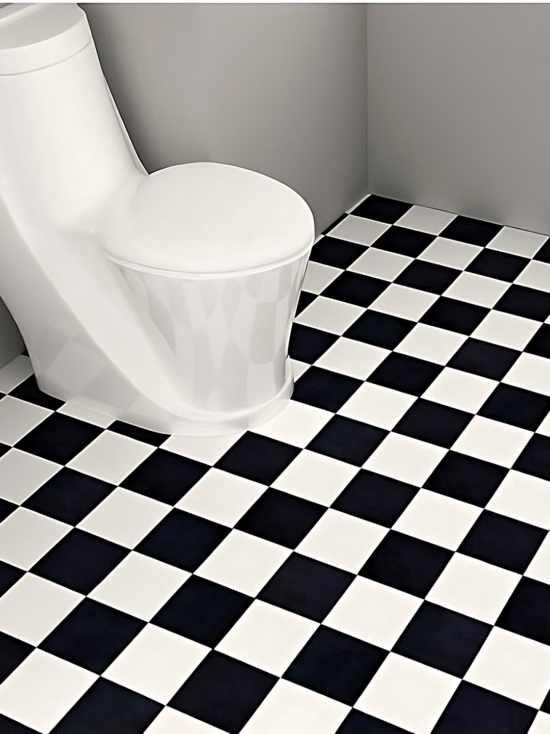 

Asian royal Black & White Checked Waterproof Wall Sticker
