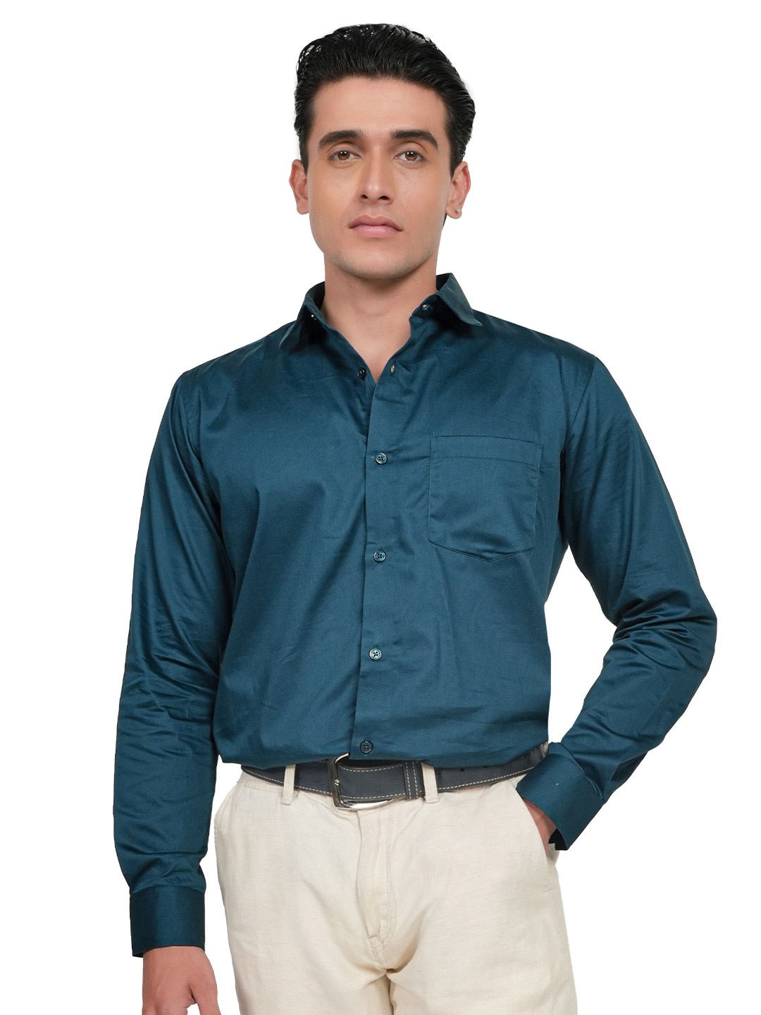 DIOGO LOUIS Men Solid Plain Formal Shirt, Blue