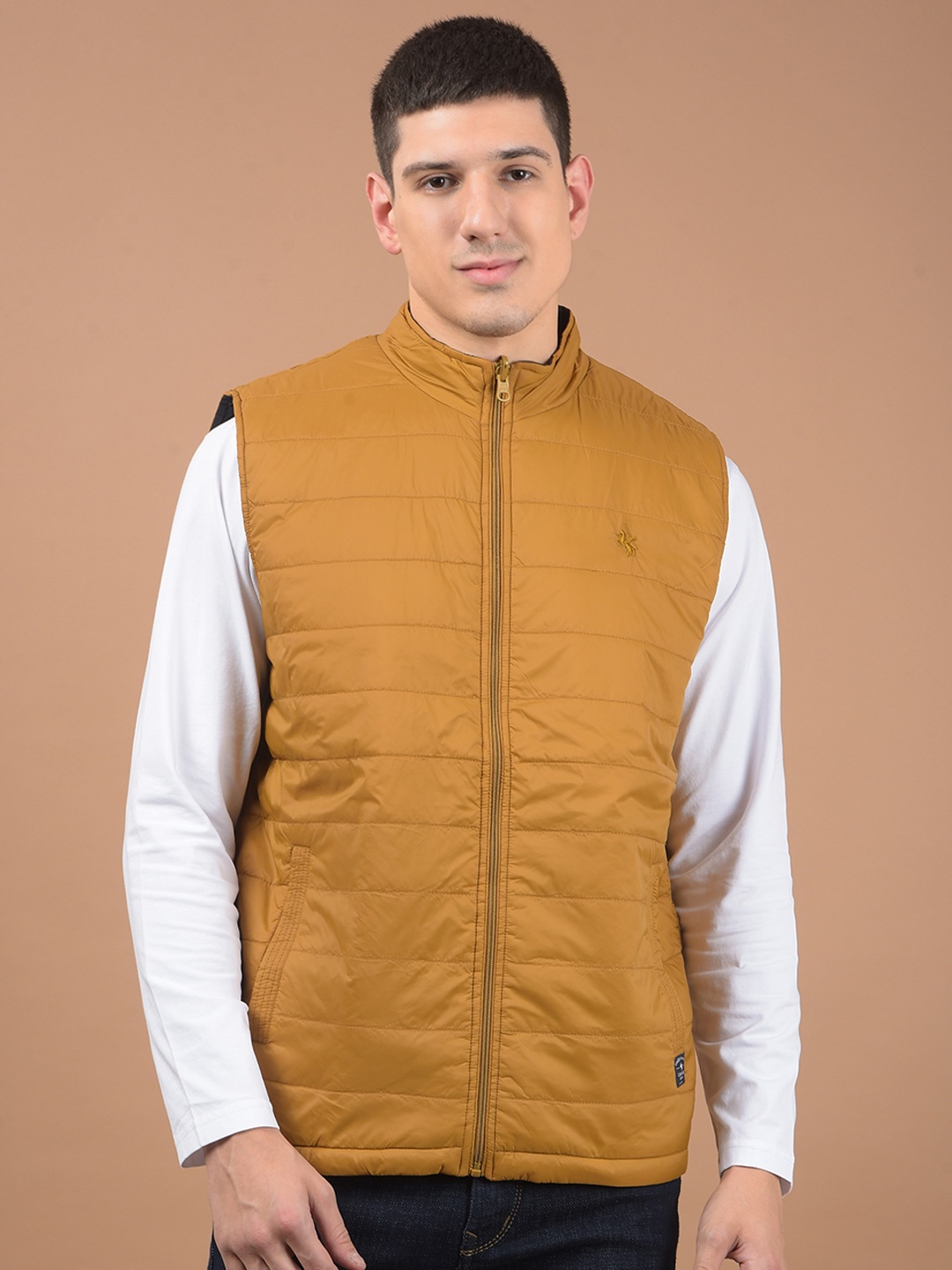 

Cantabil Men Reversible Puffer Jacket, Mustard