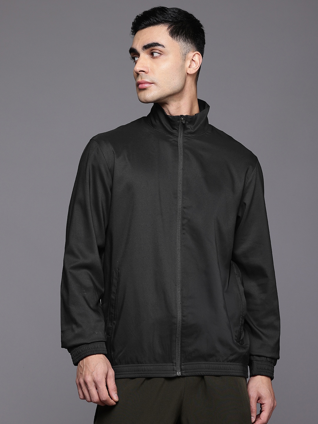 ASICS Mock Collar Training Jacket, Black