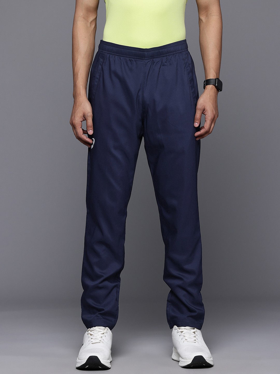 

ASICS Men Solid Track Pants, Navy blue