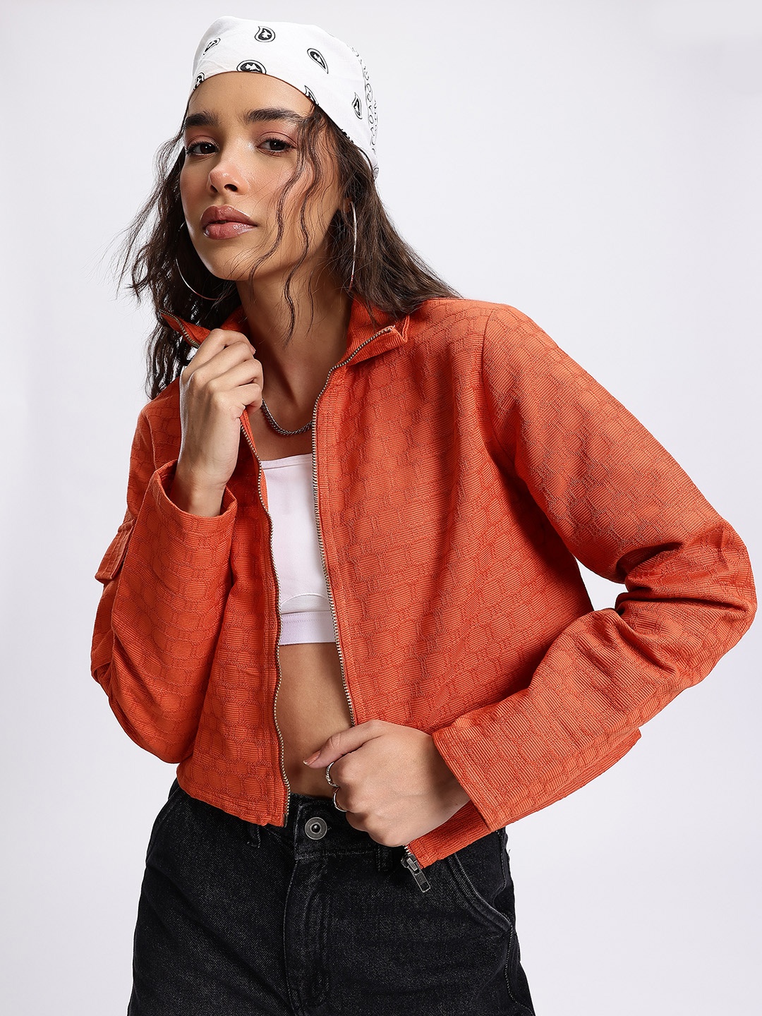 

glitchez Classic Chill Geometric Tailored Jacket, Orange