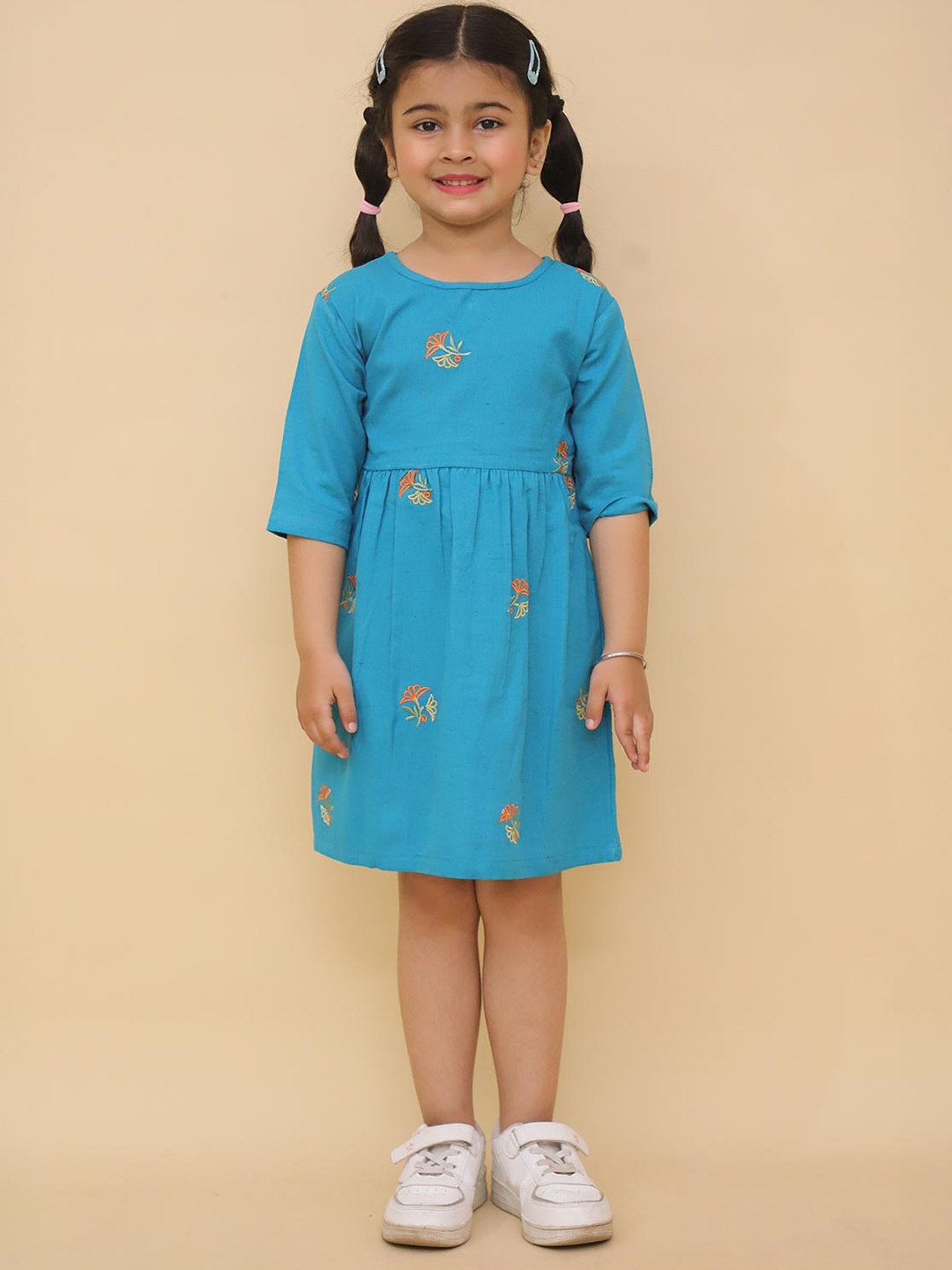 

LITTLE GINNIE Girls A-Line Dress, Blue