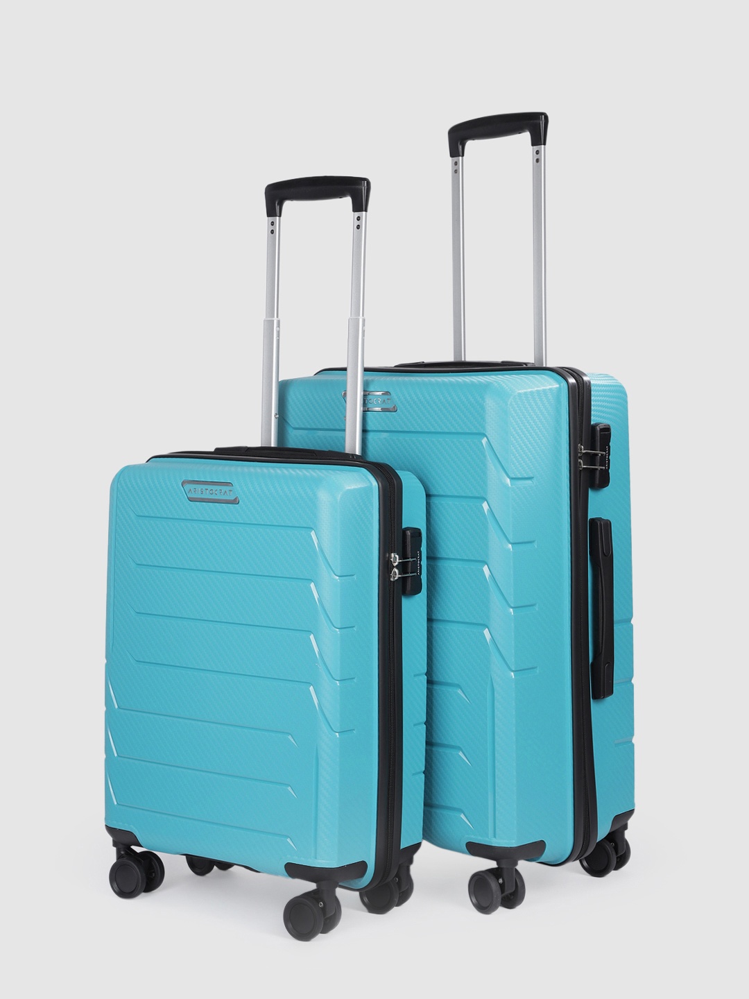 

Aristocrat Unisex CHROMA Set of 2 Hard Shell Cabin & Medium Trolley Suitcases, Teal