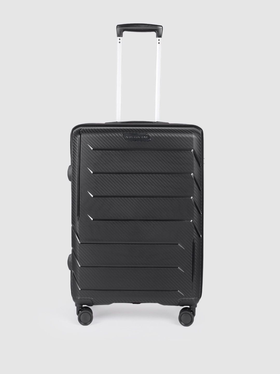 

Aristocrat Chroma Textured Medium Suitcase Trolley Bag- 58L, Black