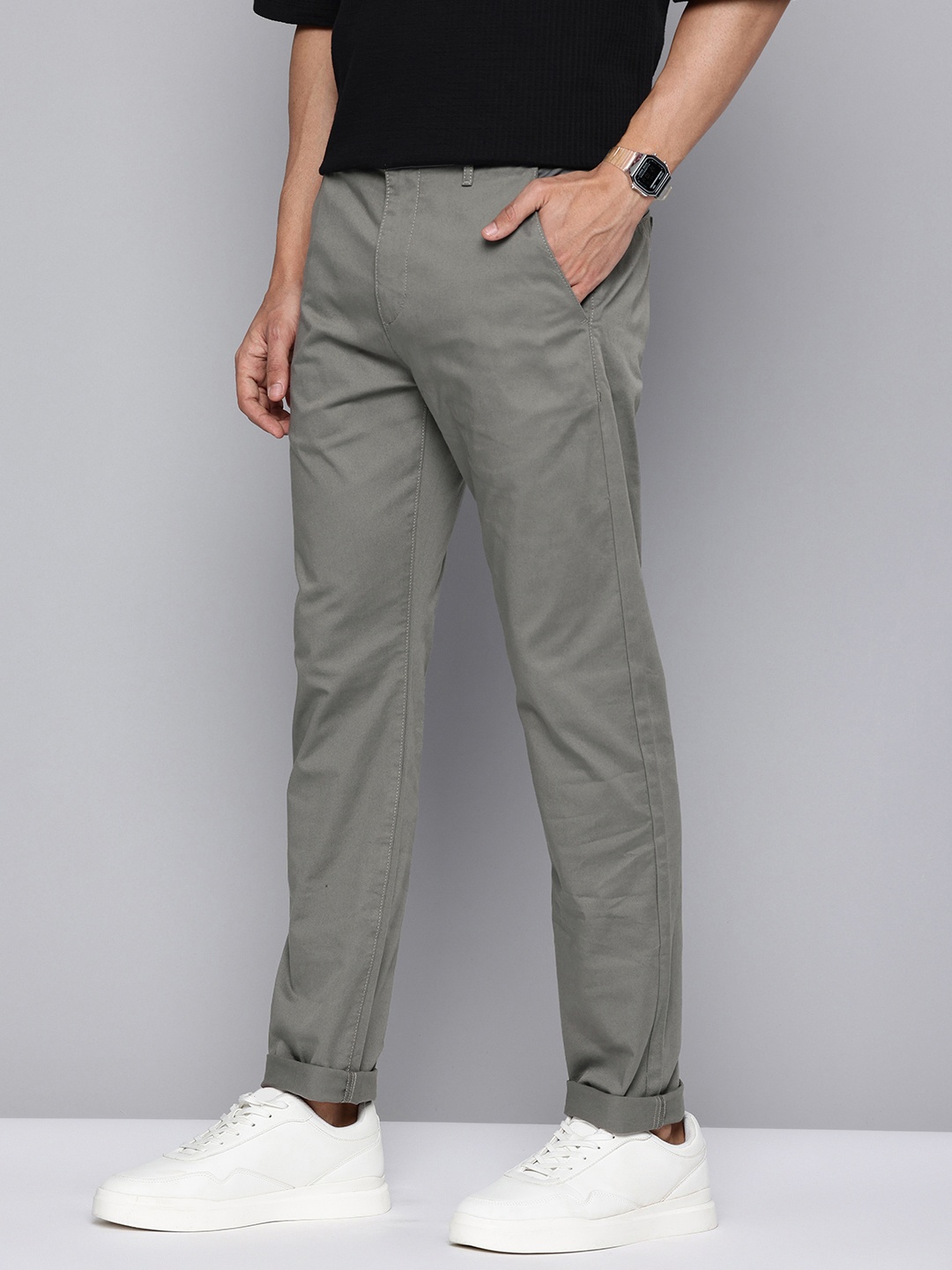 

Levis Men Tapered Fit Chinos Trousers, Grey