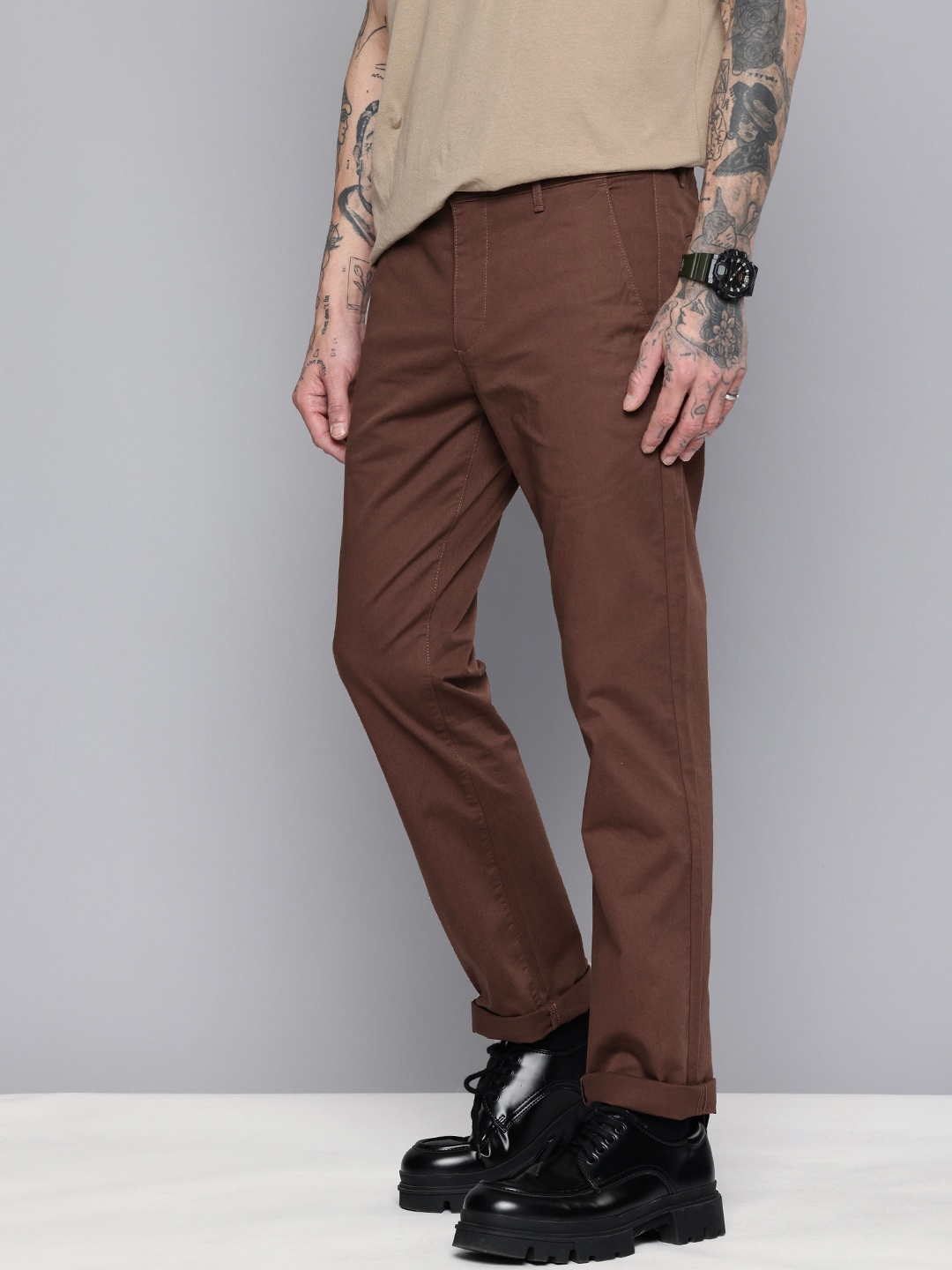 

Levis Men Slim Fit Chinos Trousers, Brown