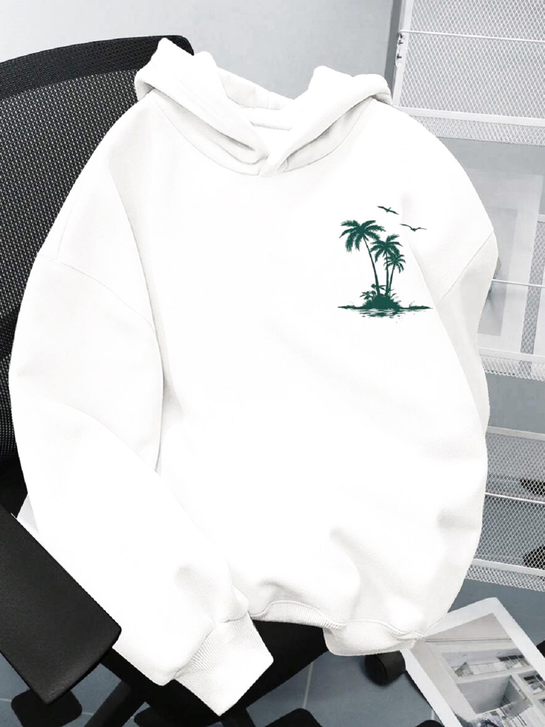 

BAESD Boys Cotton Printed Hooded Sweatshirt, White