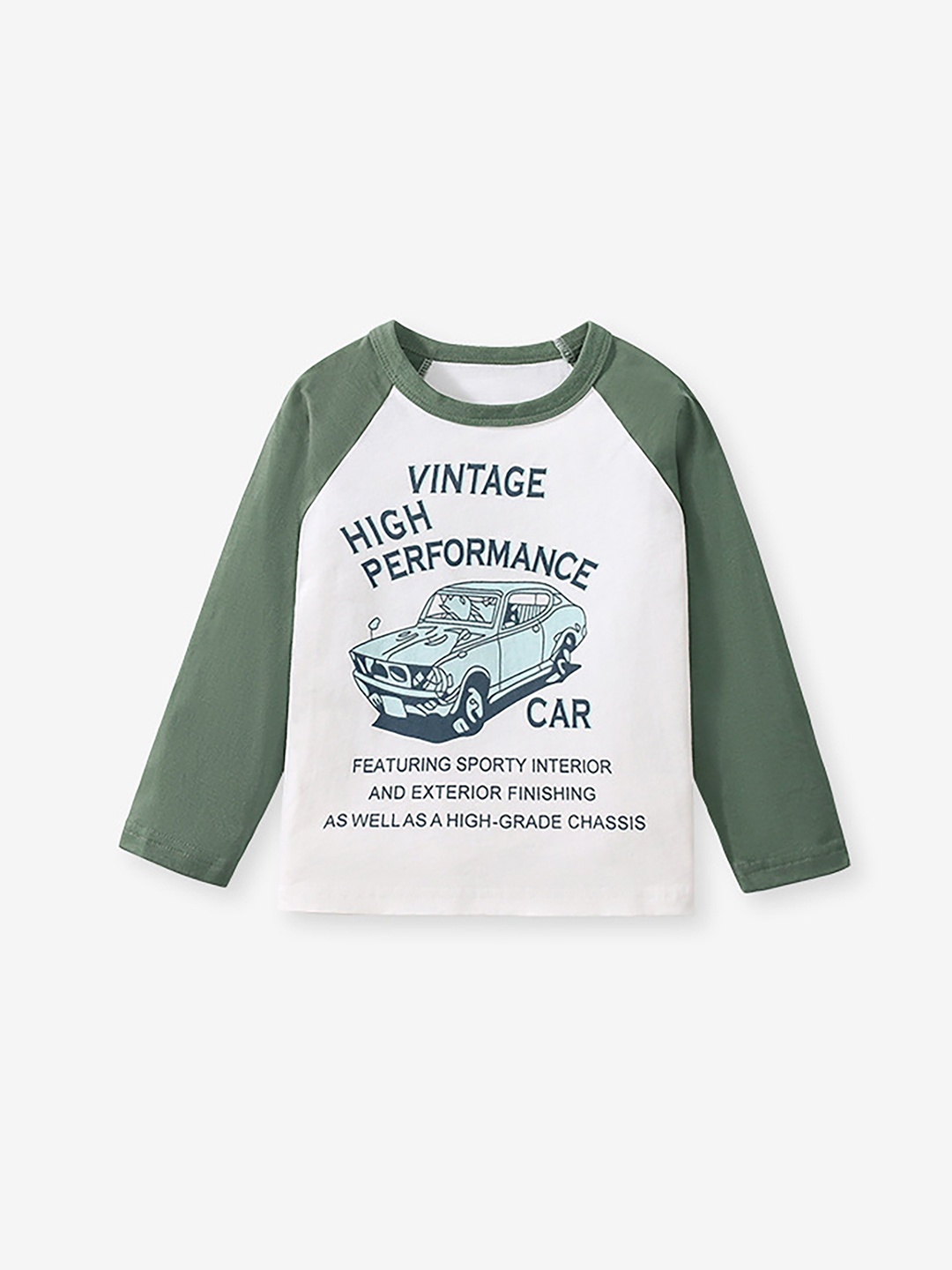 LULU & SKY Boys Typography Printed T-shirt, Green